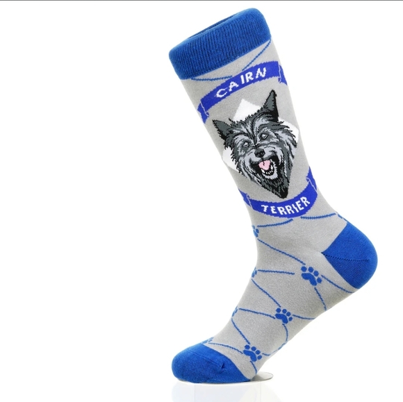 Cairn Terrier Novelty Socks NWT Big Shoe Size - Picture 2 of 2